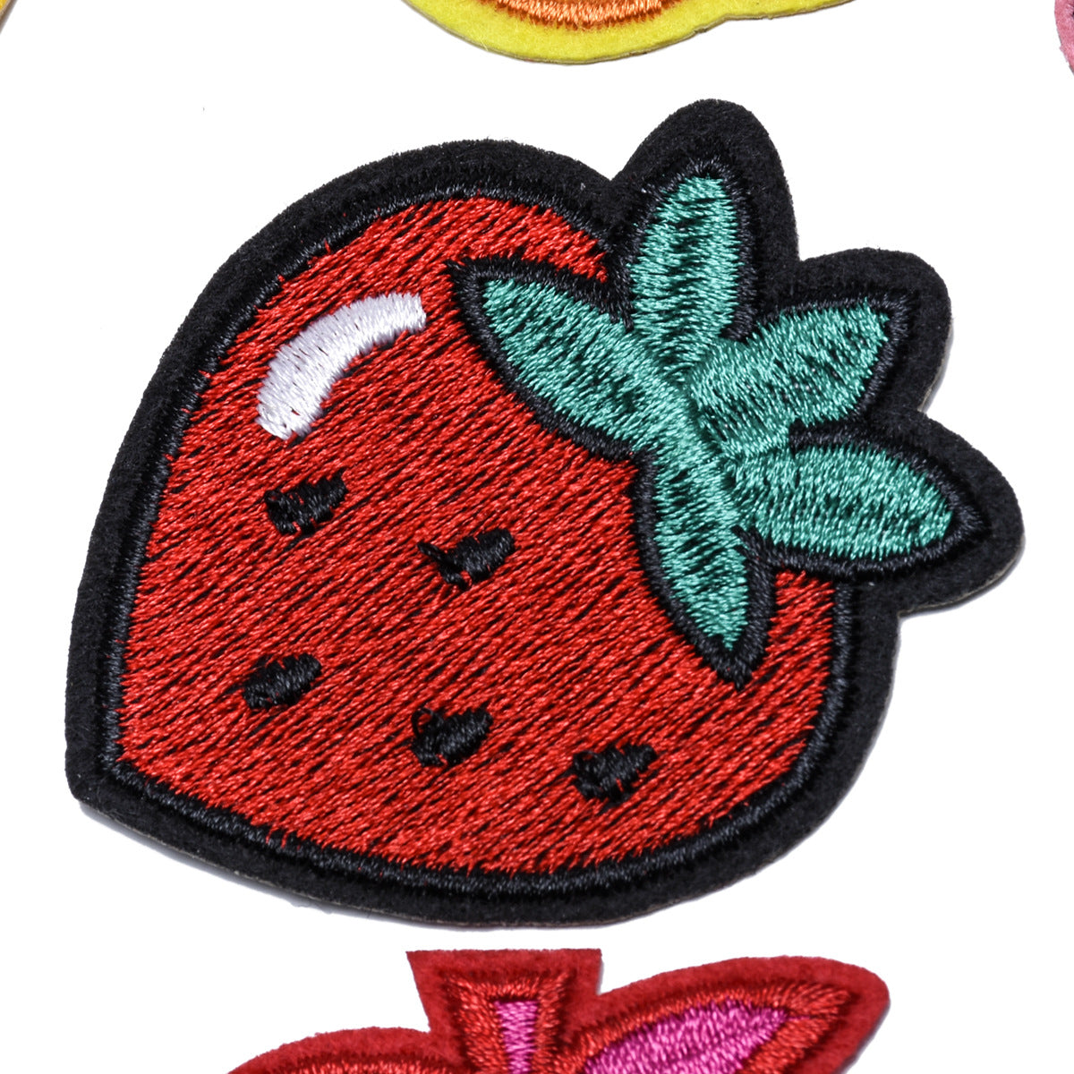 Wholesale Cute Cartoon Fruit Embroidery Patches For Clothing Fashion Decorative DIY Accessory Boutique Gift For Sewing Crafts