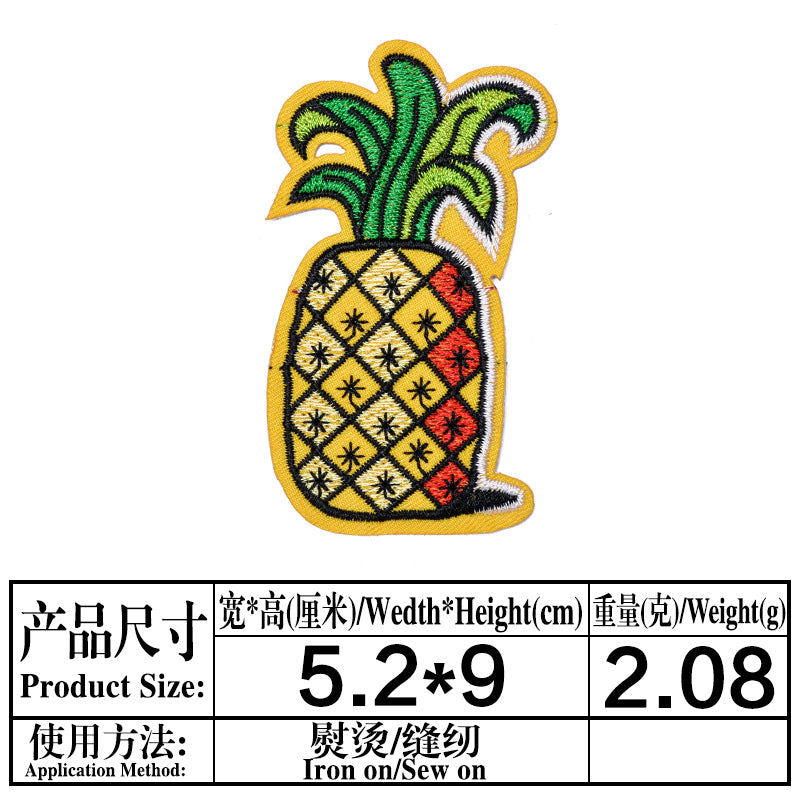 Wholesale Cute Cartoon Fruit Embroidery Patches For Clothing Fashion Decorative DIY Accessory Boutique Gift For Sewing Crafts