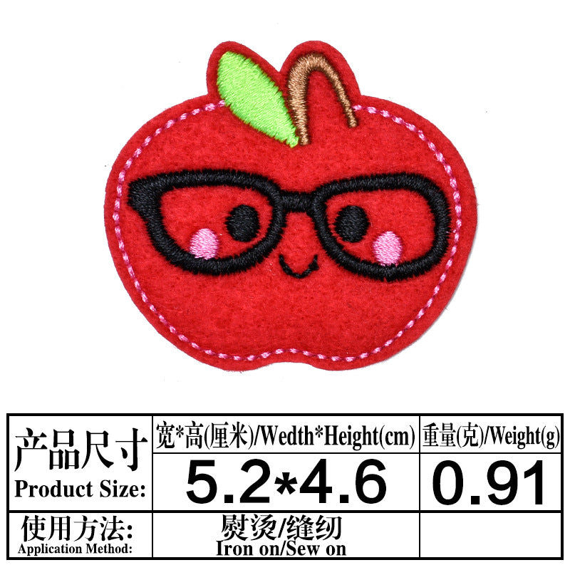 Wholesale Cute Cartoon Fruit Embroidery Patches For Clothing Fashion Decorative DIY Accessory Boutique Gift For Sewing Crafts