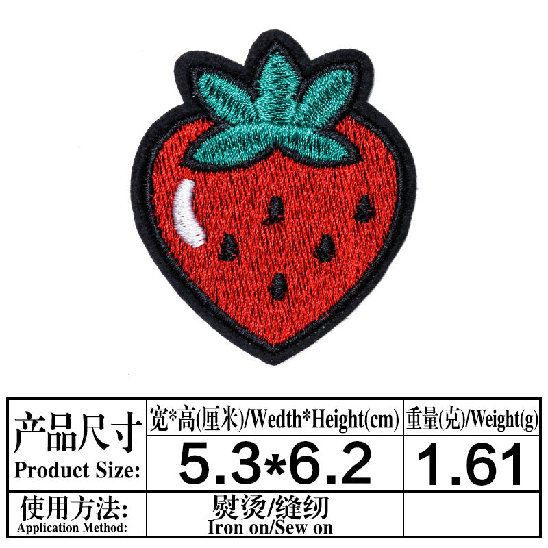 Wholesale Cute Cartoon Fruit Embroidery Patches For Clothing Fashion Decorative DIY Accessory Boutique Gift For Sewing Crafts