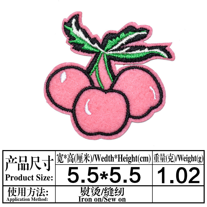 Wholesale Cute Cartoon Fruit Embroidery Patches For Clothing Fashion Decorative DIY Accessory Boutique Gift For Sewing Crafts