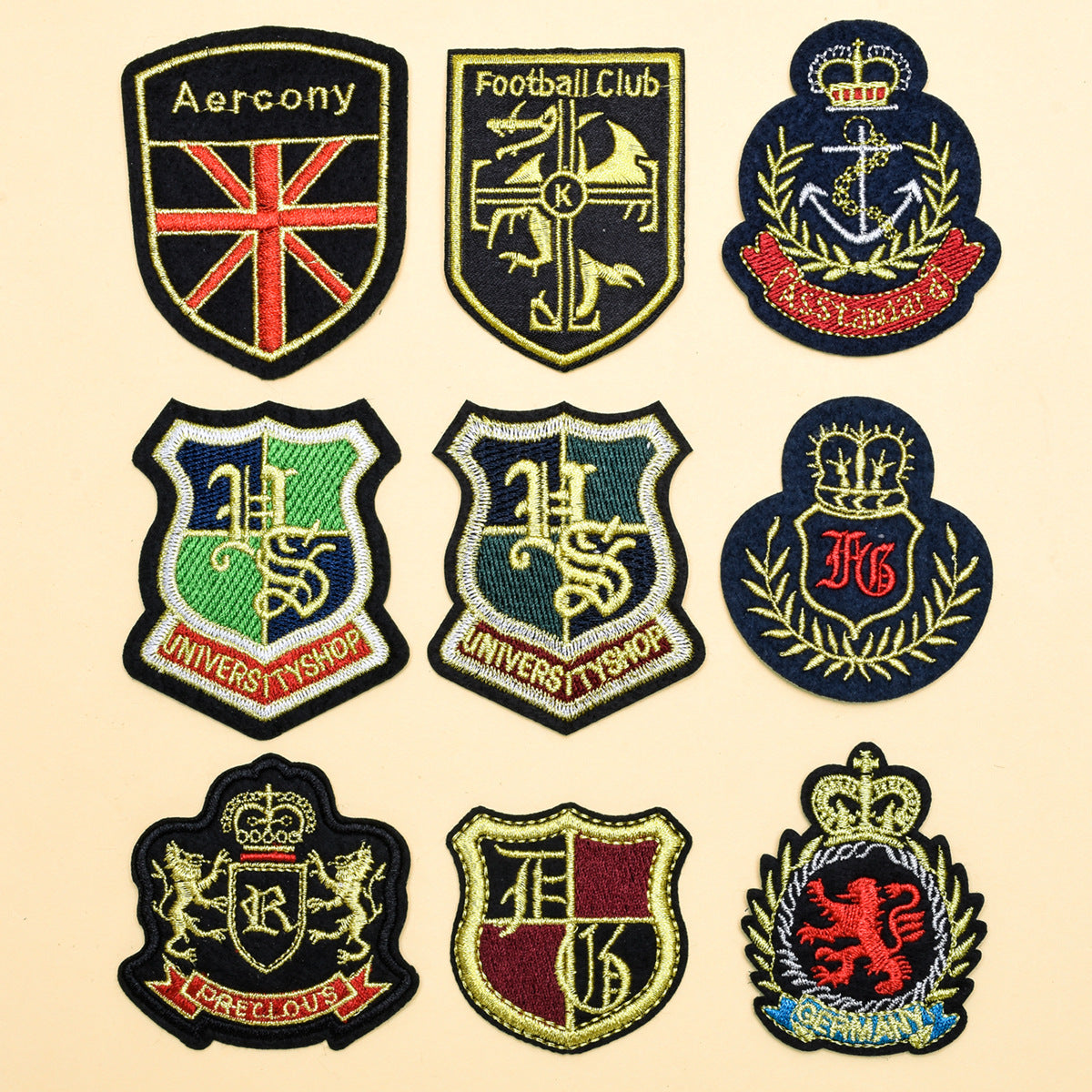 Wholesale College Style Embroidered Patches DIY Iron On Sew On Clothing Badges Chic Accessory