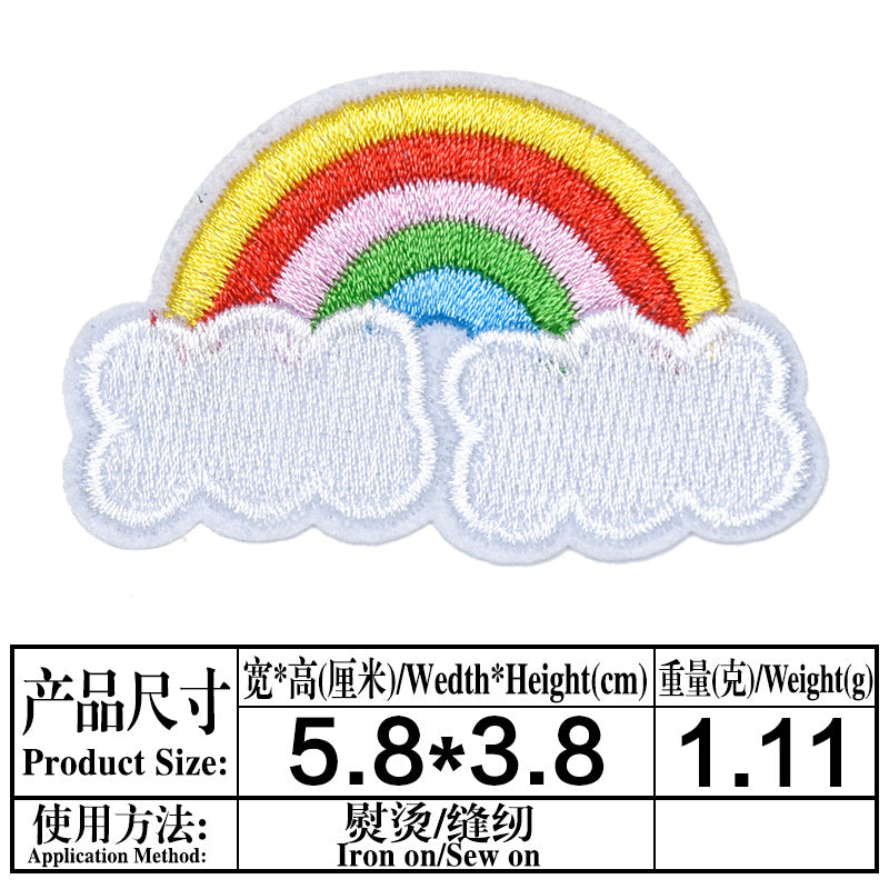 Wholesale Cloth Embroidered Patches Rainbow Cartoon 9 Pack For Clothing Bags Hats DIY Decorative Accessory