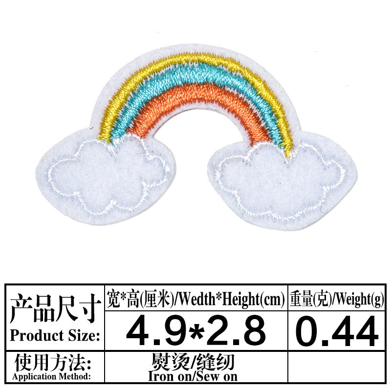 Wholesale Cloth Embroidered Patches Rainbow Cartoon 9 Pack For Clothing Bags Hats DIY Decorative Accessory
