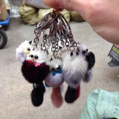 Wholesale Little Fox Imitation Fur Ball Keychain