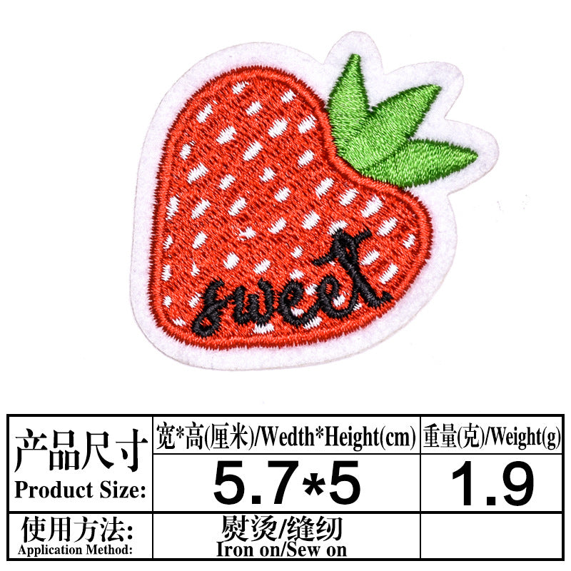Wholesale Fruit flower  strawberry  pineapple embroidery patch
