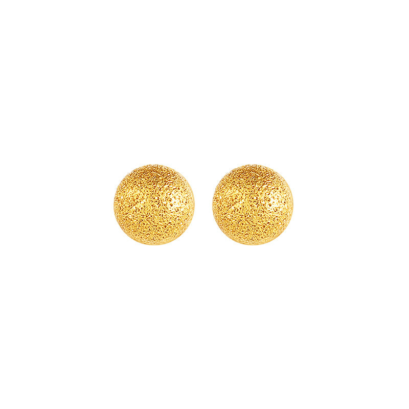Wholesale Copper Gold Plated Matte Smooth Round Mini Exquisite Simple Earrings