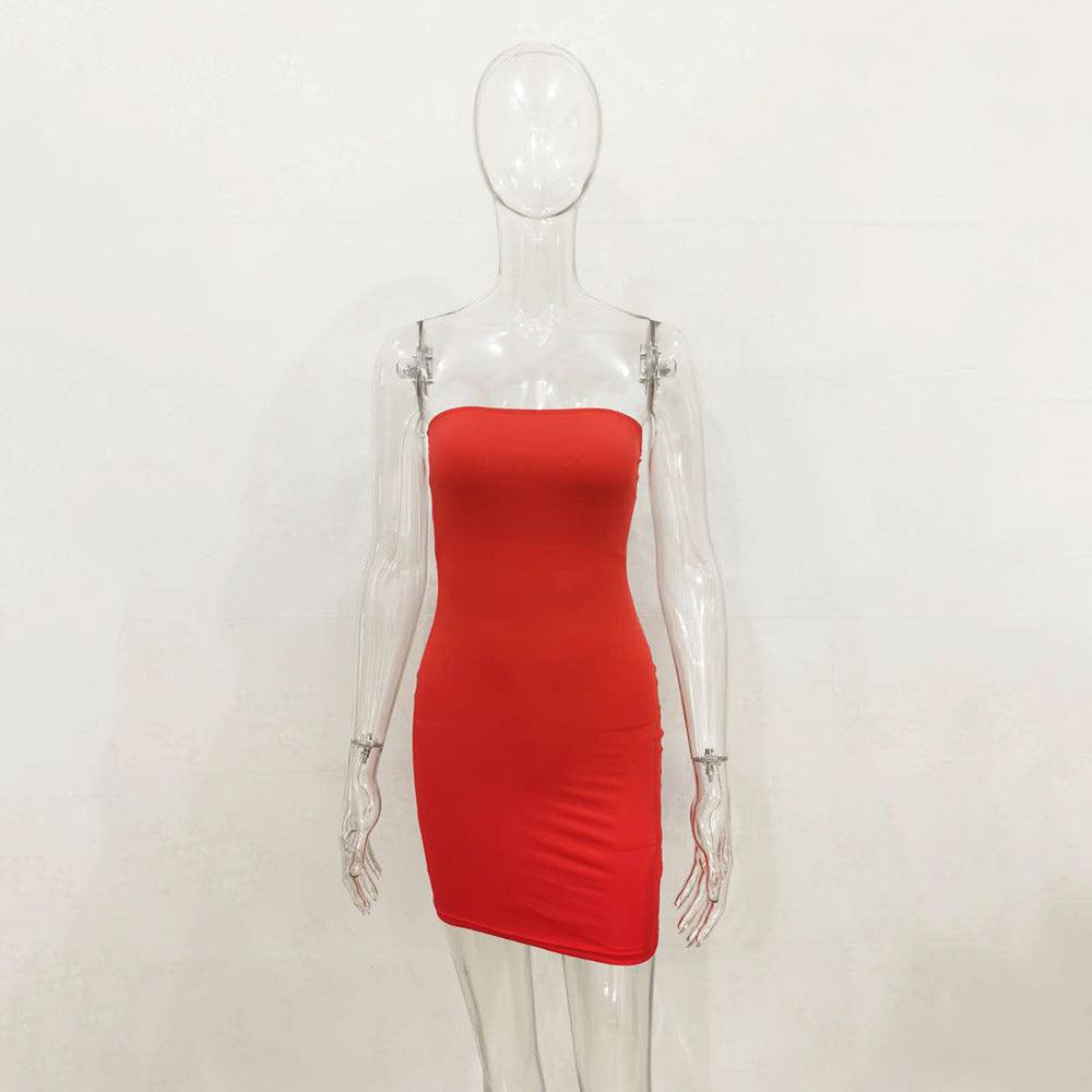 Wholesale Sexy All-match One-shoulder Hip-wrapped Dress