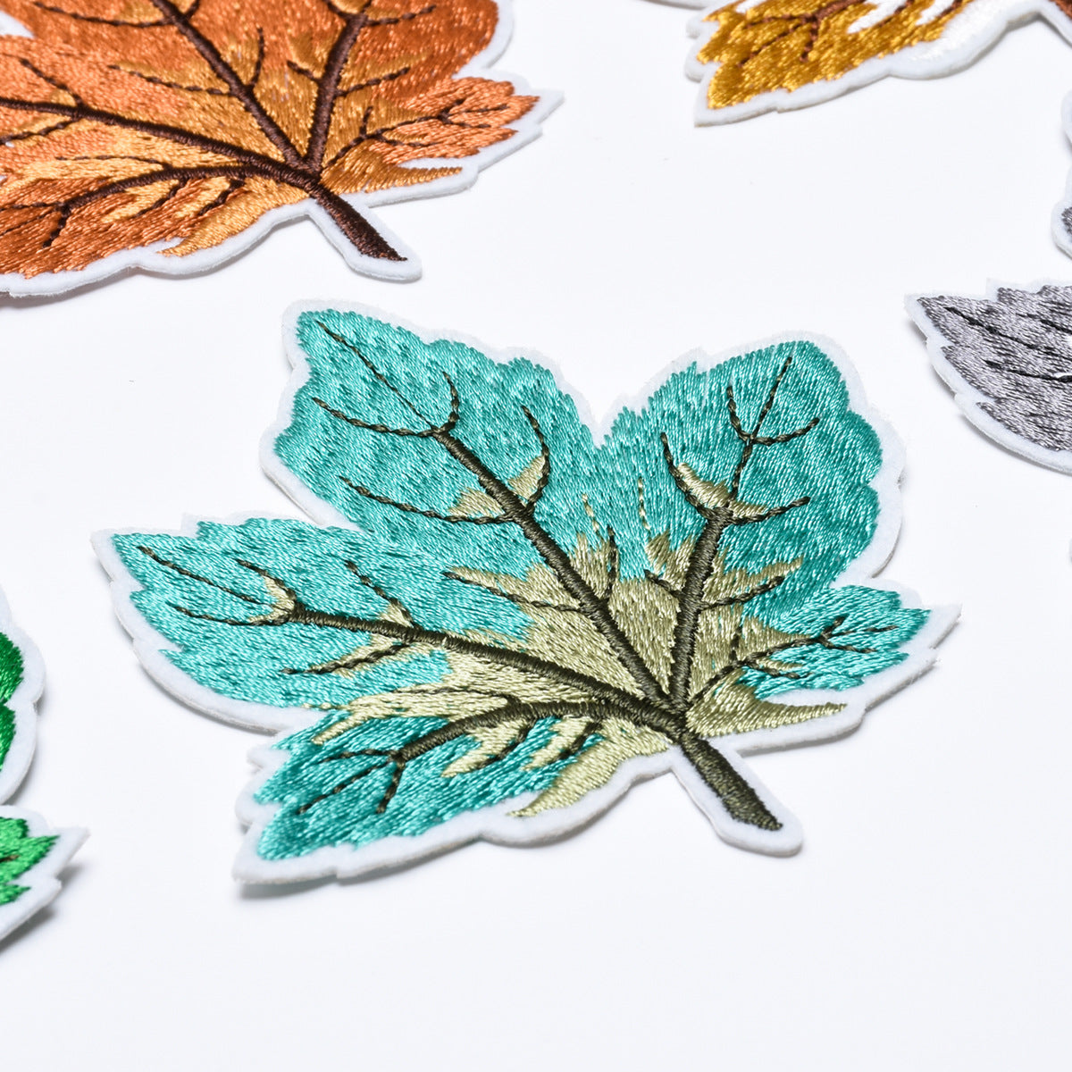 Wholesale Felt Maple Leaf Embroidery Patch Iron On Adhesive For Clothing And Towels DIY Craft Supply