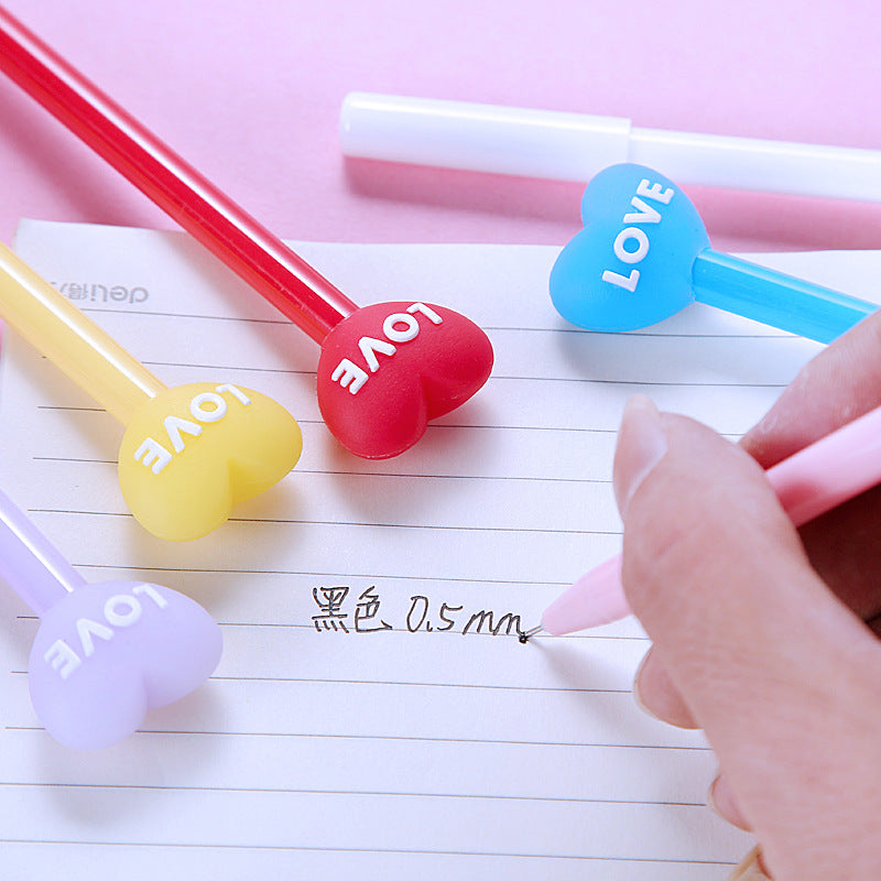 Wholesale 8pcs Cartoon Creative Love Three-dimensional Shape Pvc Soft Glue Needle Pen