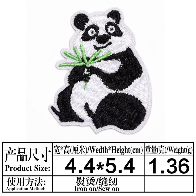 Wholesale Stylish Cute Panda Embroidered Self Adhesive Cloth Patch For Kids Clothing DIY Craft Decorative Accent