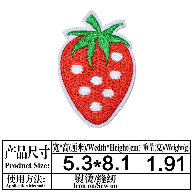 Wholesale Cute Cartoon Fruit Embroidery Patches For Clothing Fashion Decorative DIY Accessory Boutique Gift For Sewing Crafts