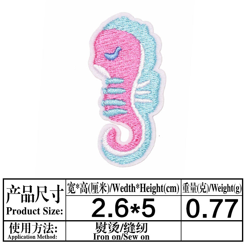 Wholesale Cute Cartoon Ocean Animal Fabric Patches Crab Lobster Whale Kids Clothing DIY Decorative Accessory Gift