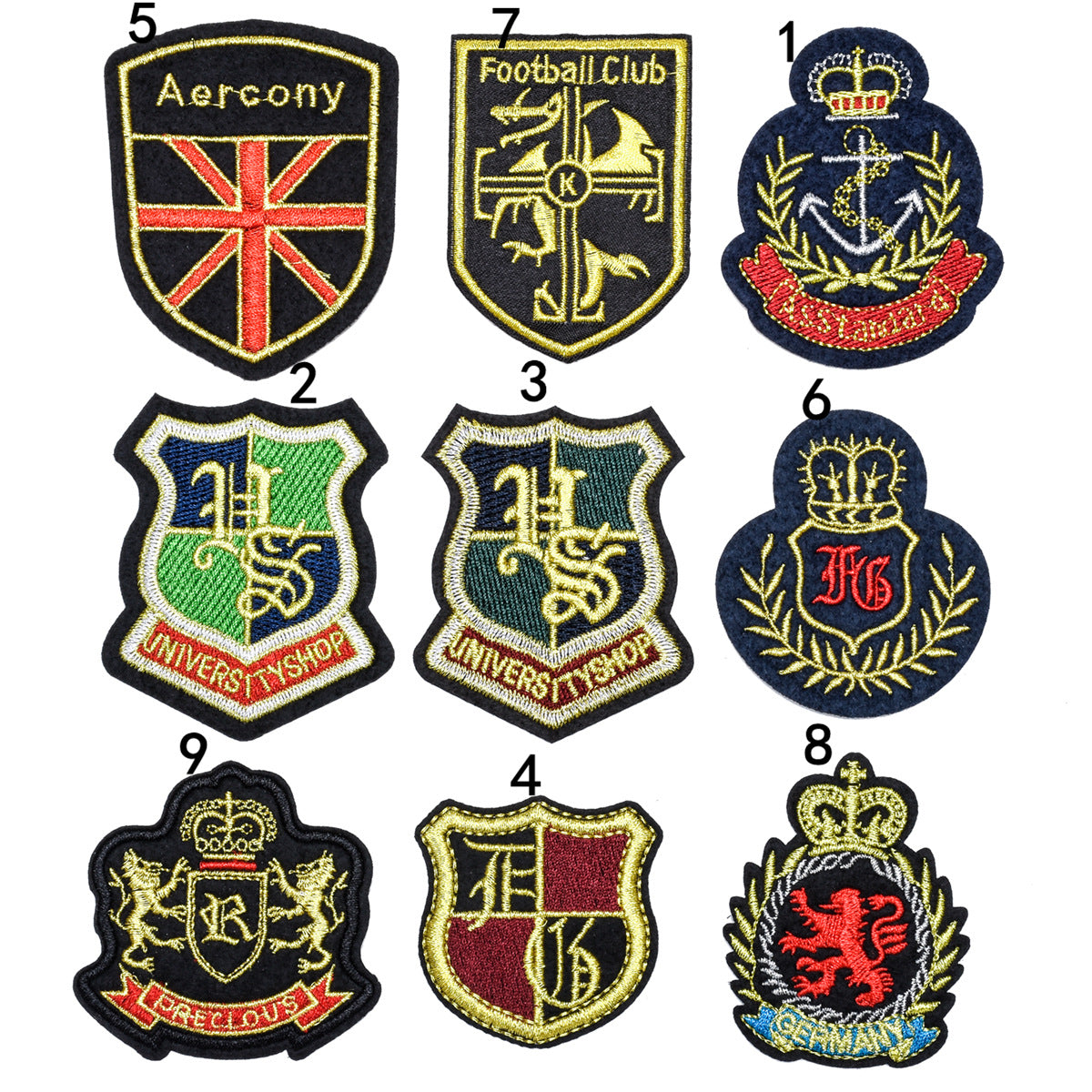Wholesale College Style Embroidered Patches DIY Iron On Sew On Clothing Badges Chic Accessory