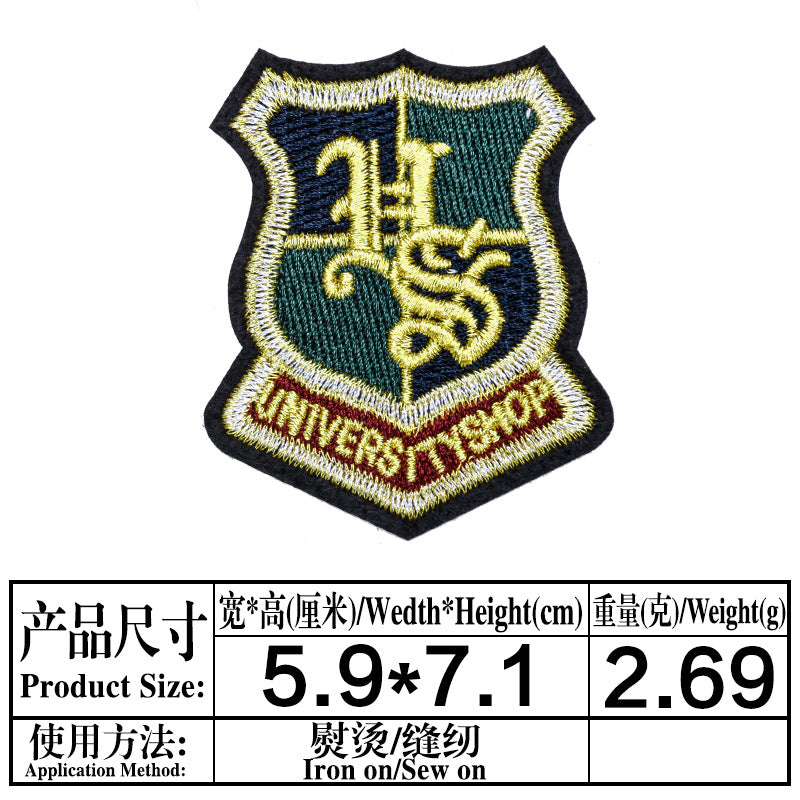 Wholesale College Style Embroidered Patches DIY Iron On Sew On Clothing Badges Chic Accessory