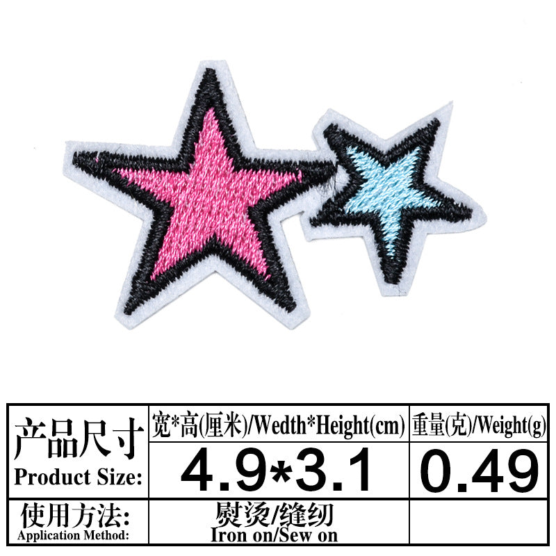 Wholesale Cloth Embroidered Patches Rainbow Cartoon 9 Pack For Clothing Bags Hats DIY Decorative Accessory