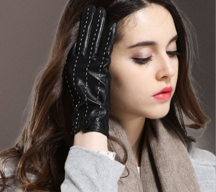 Wholesale Women's Thin Autumn and Winter Cycling Goat Skin Glove