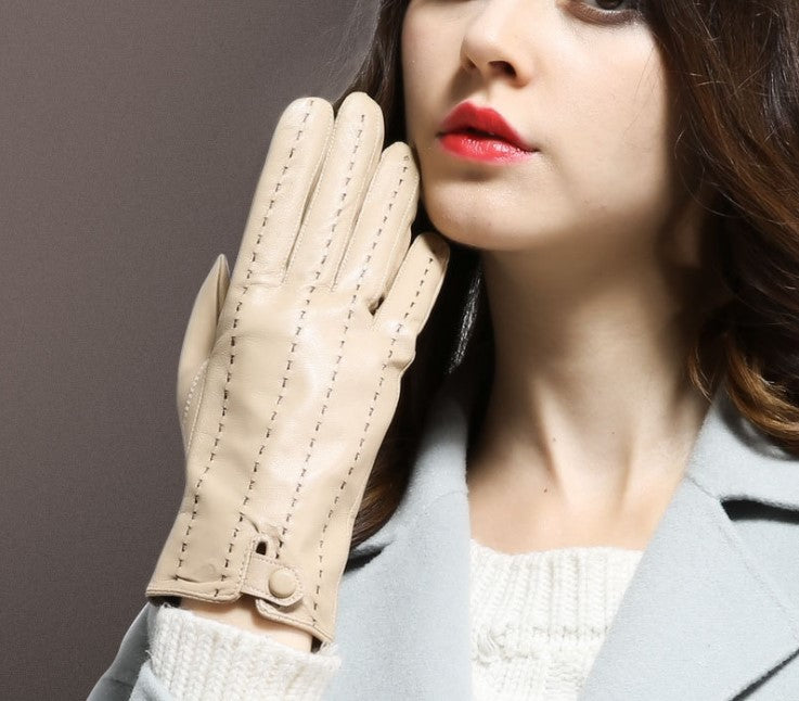 Wholesale Women's Thin Autumn and Winter Cycling Goat Skin Glove