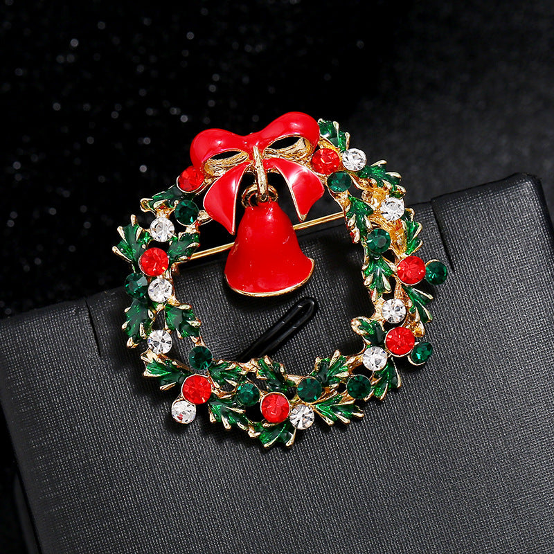 Wholesale Christmas Oil Drop Corsage Rhinestone Alloy Brooch