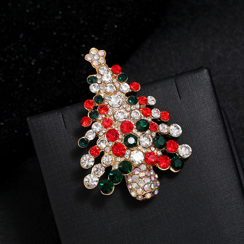 Wholesale Christmas Oil Drop Corsage Rhinestone Alloy Brooch