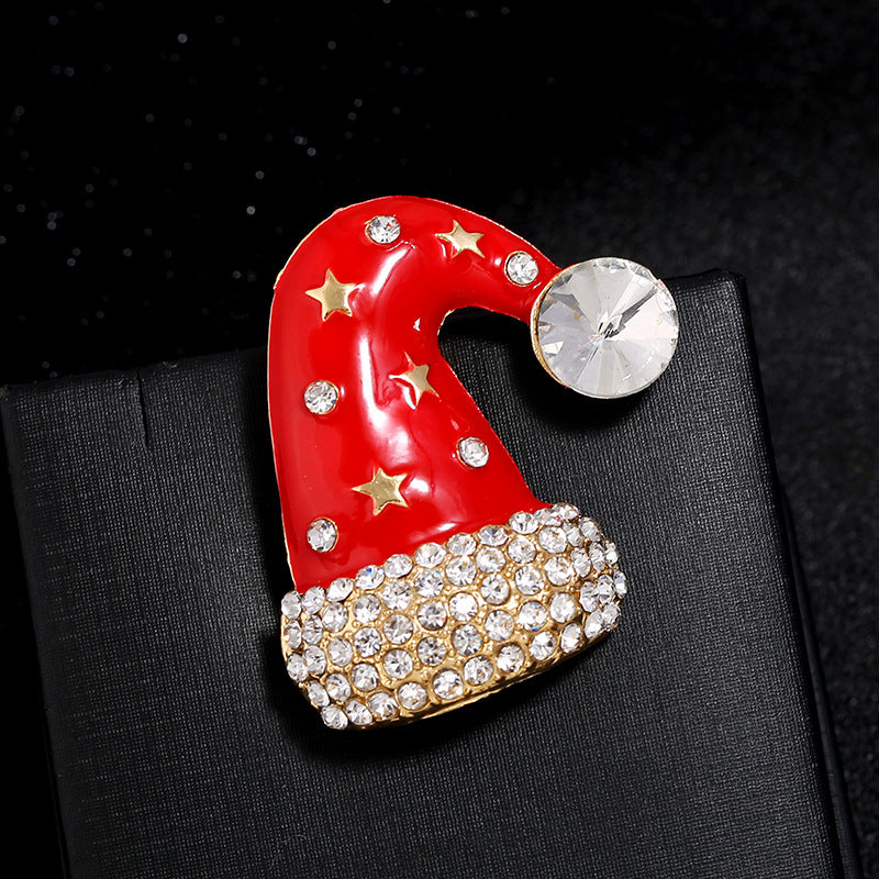 Wholesale Christmas Oil Drop Corsage Rhinestone Alloy Brooch