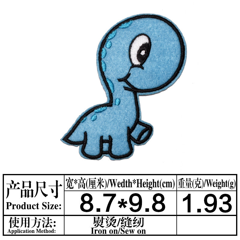 Wholesale Cartoon Dinosaur Embroidered Cloth Patches For Kids Clothing Cute Animal Sew On Decorative Fashion Accessory