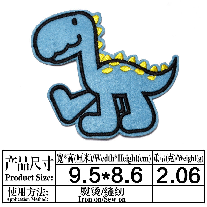 Wholesale Cartoon Dinosaur Embroidered Cloth Patches For Kids Clothing Cute Animal Sew On Decorative Fashion Accessory