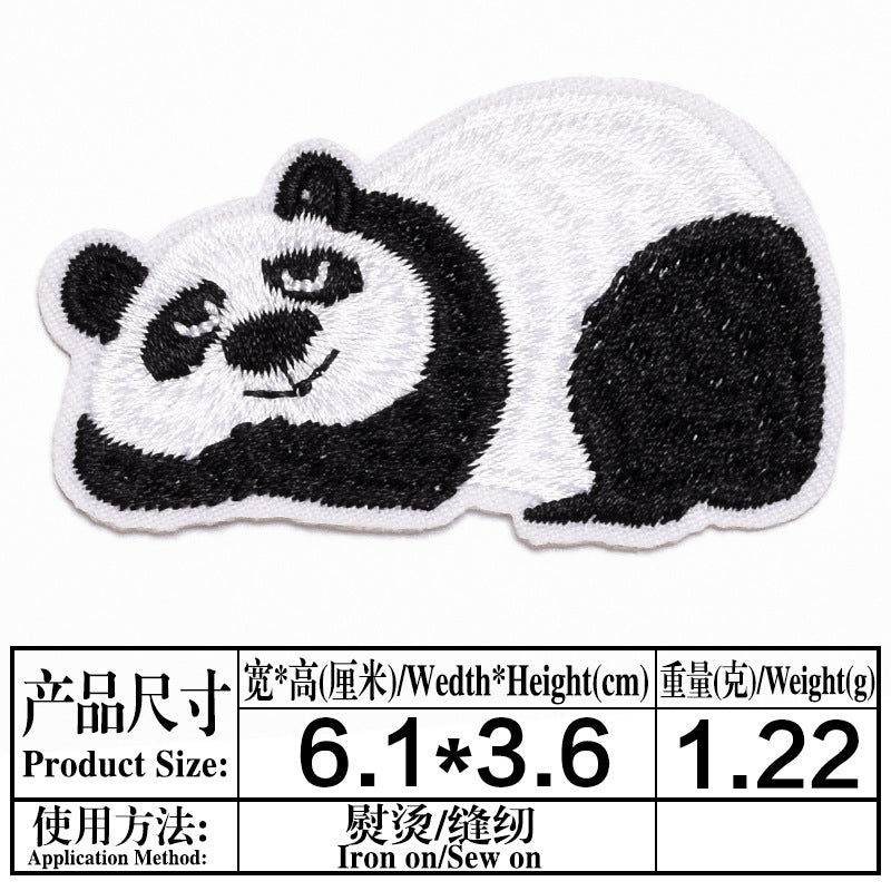 Wholesale Stylish Cute Panda Embroidered Self Adhesive Cloth Patch For Kids Clothing DIY Craft Decorative Accent