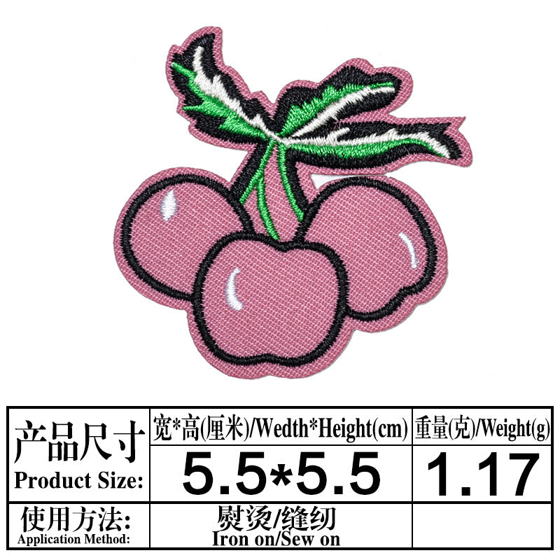 Wholesale Cute Cartoon Fruit Embroidery Patches For Clothing Fashion Decorative DIY Accessory Boutique Gift For Sewing Crafts