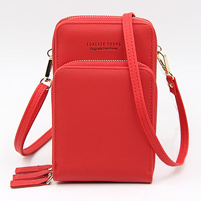 Wholesale PU Three-layer Zippered Single Shoulder Crossbody Bag