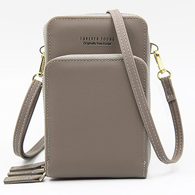 Wholesale PU Three-layer Zippered Single Shoulder Crossbody Bag