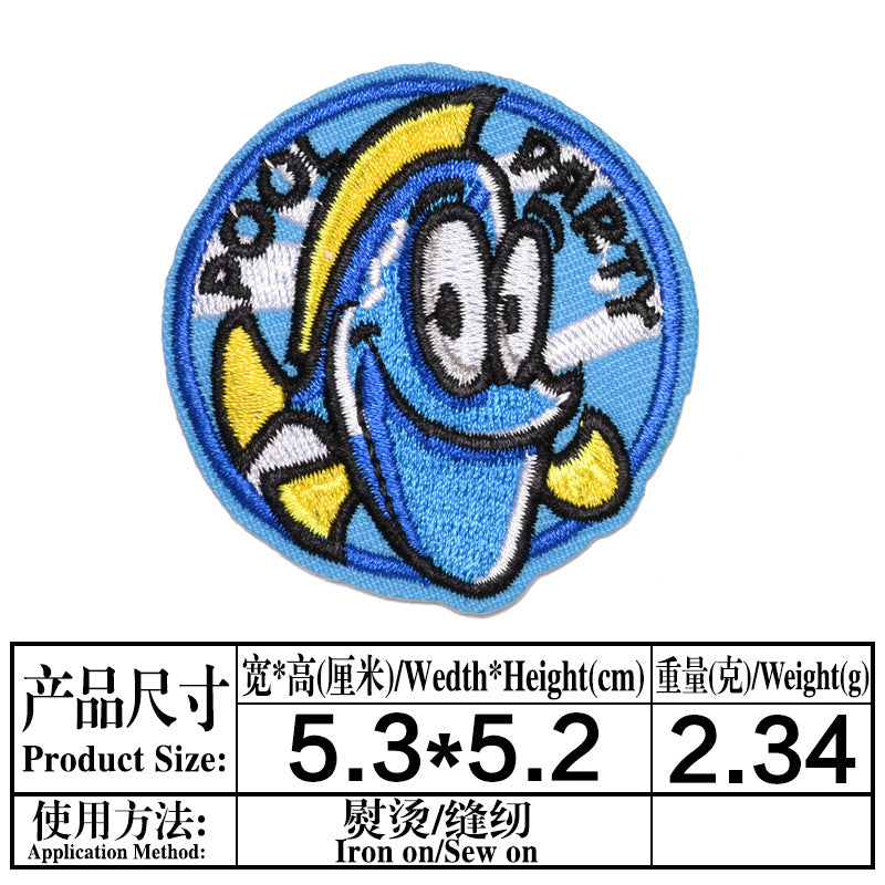 Wholesale Cute Cartoon Ocean Animal Fabric Patches Crab Lobster Whale Kids Clothing DIY Decorative Accessory Gift