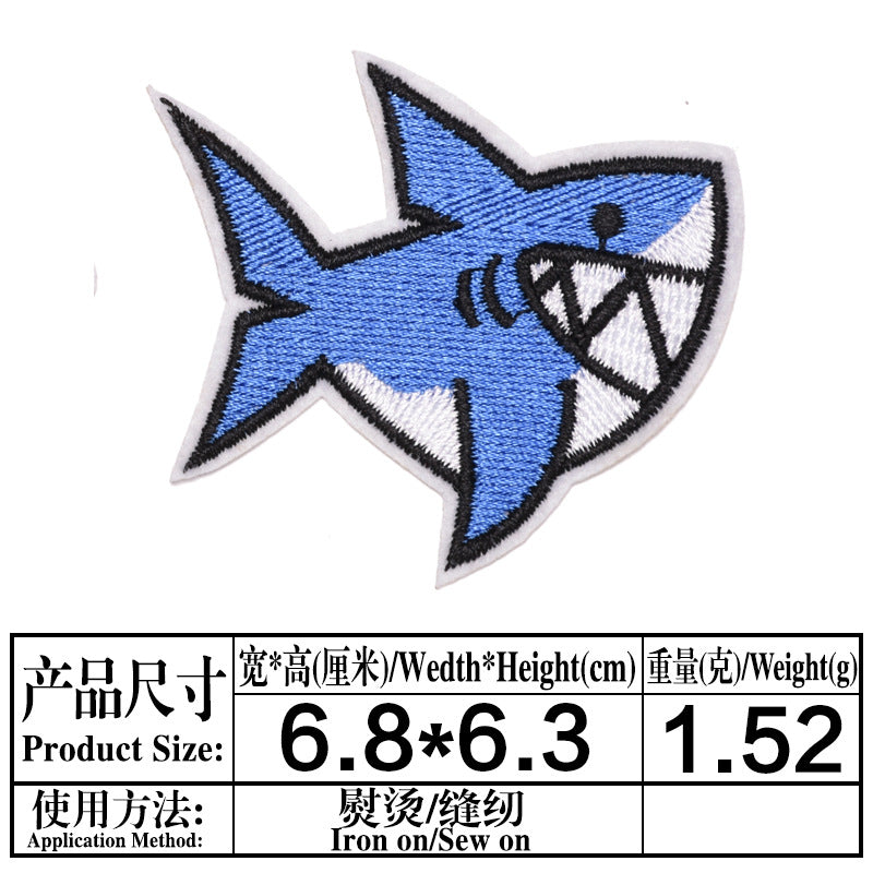 Wholesale Cute Cartoon Ocean Animal Fabric Patches Crab Lobster Whale Kids Clothing DIY Decorative Accessory Gift