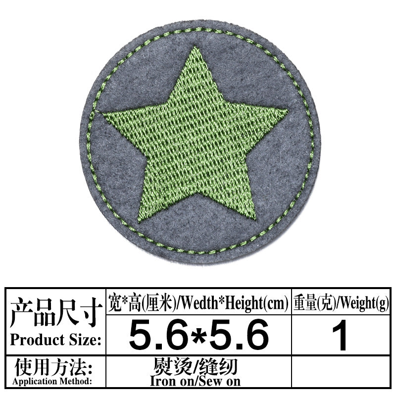 Wholesale Cloth Embroidered Five Pointed Star Iron On Patches For DIY Clothing And Boutique Craft