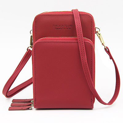 Wholesale PU Three-layer Zippered Single Shoulder Crossbody Bag