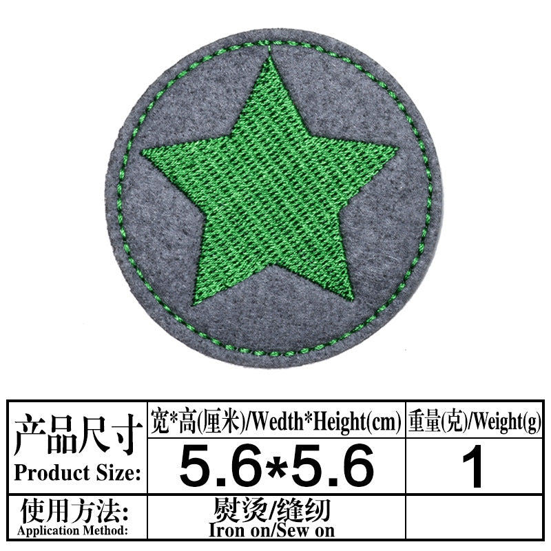 Wholesale Cloth Embroidered Five Pointed Star Iron On Patches For DIY Clothing And Boutique Craft