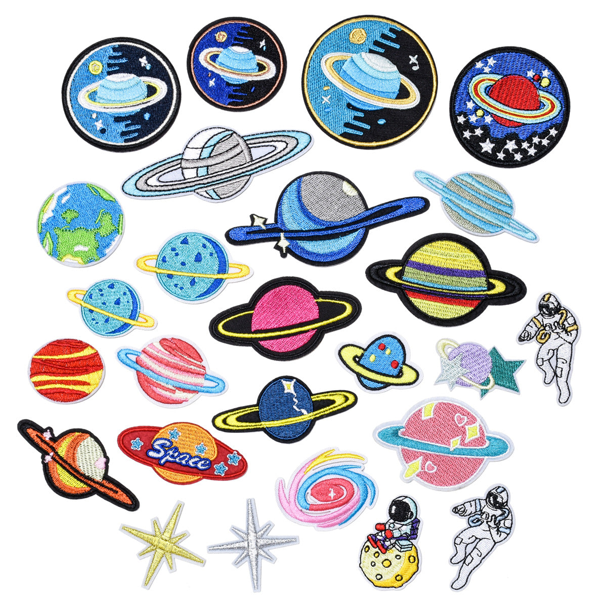 Wholesale Astronaut Space Embroidered Patches Planet Meteorite Combo Set DIY Fashion Accessory For Clothing Coats Gift Boutique Resale