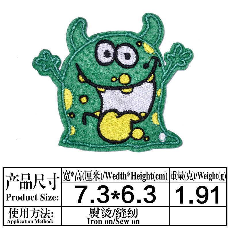 Wholesale Stylish Cartoon Little Monster Embroidered Patch Cloth Applique For Clothing Boutique Fashion Accessory