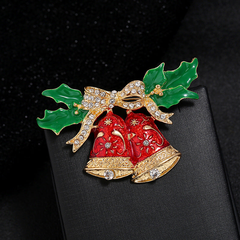 Wholesale Christmas Oil Drop Corsage Rhinestone Alloy Brooch
