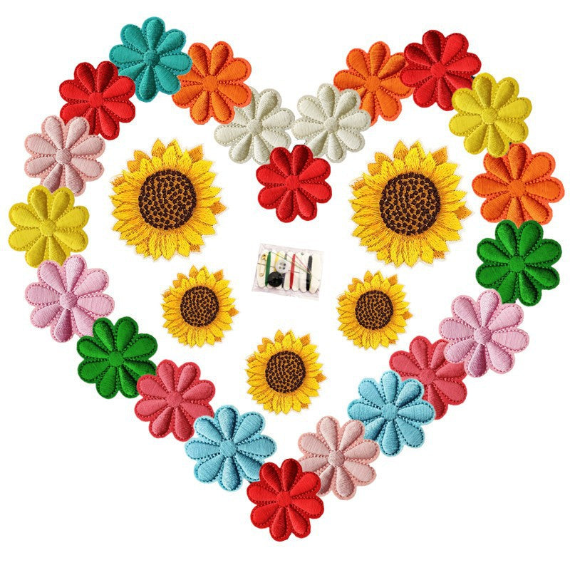 Wholesale Sunflower Embroidery Patch Set For Clothing Shoes Hats Bags Fashion Accessory