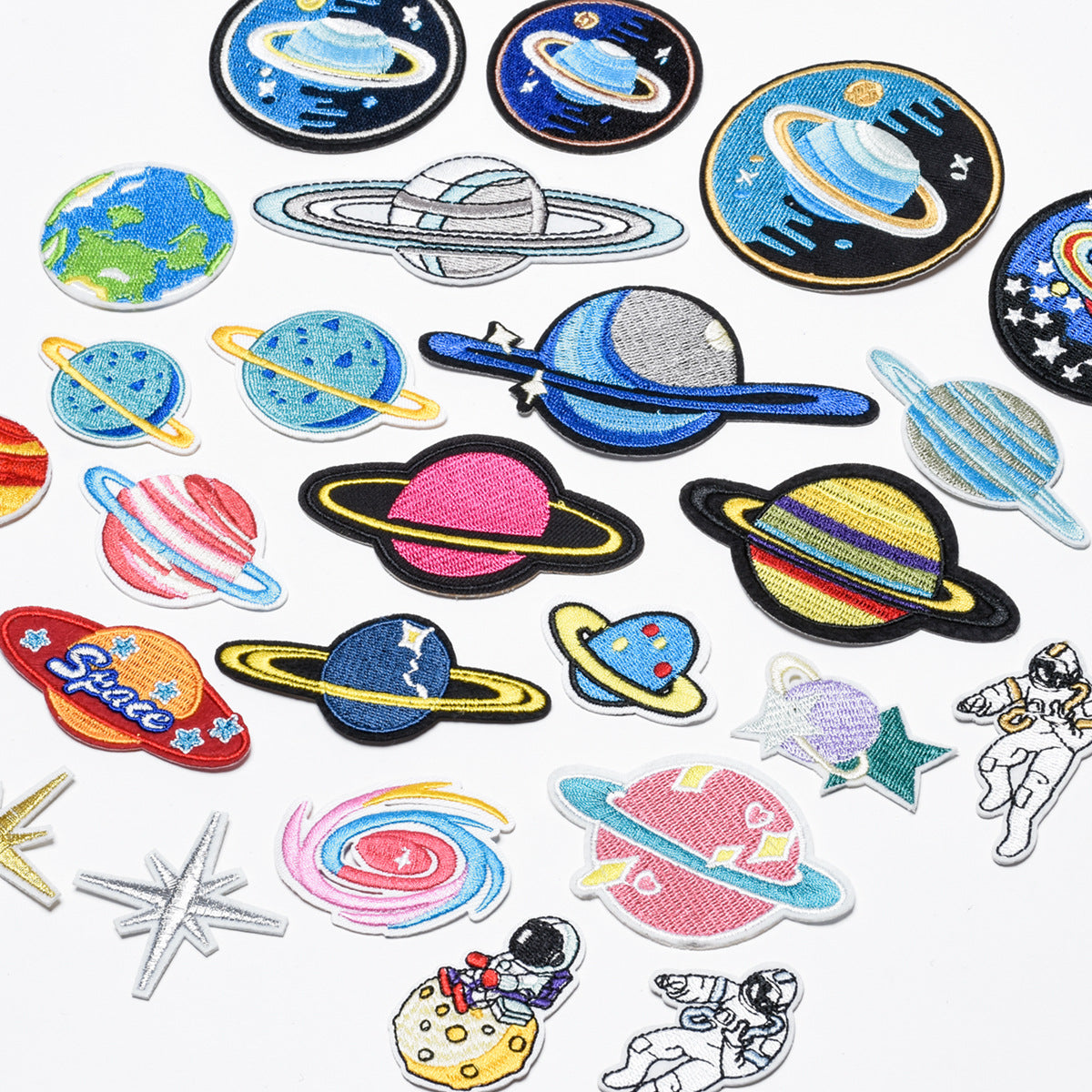 Wholesale Astronaut Space Embroidered Patches Planet Meteorite Combo Set DIY Fashion Accessory For Clothing Coats Gift Boutique Resale