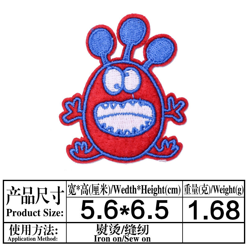 Wholesale Stylish Cartoon Little Monster Embroidered Patch Cloth Applique For Clothing Boutique Fashion Accessory