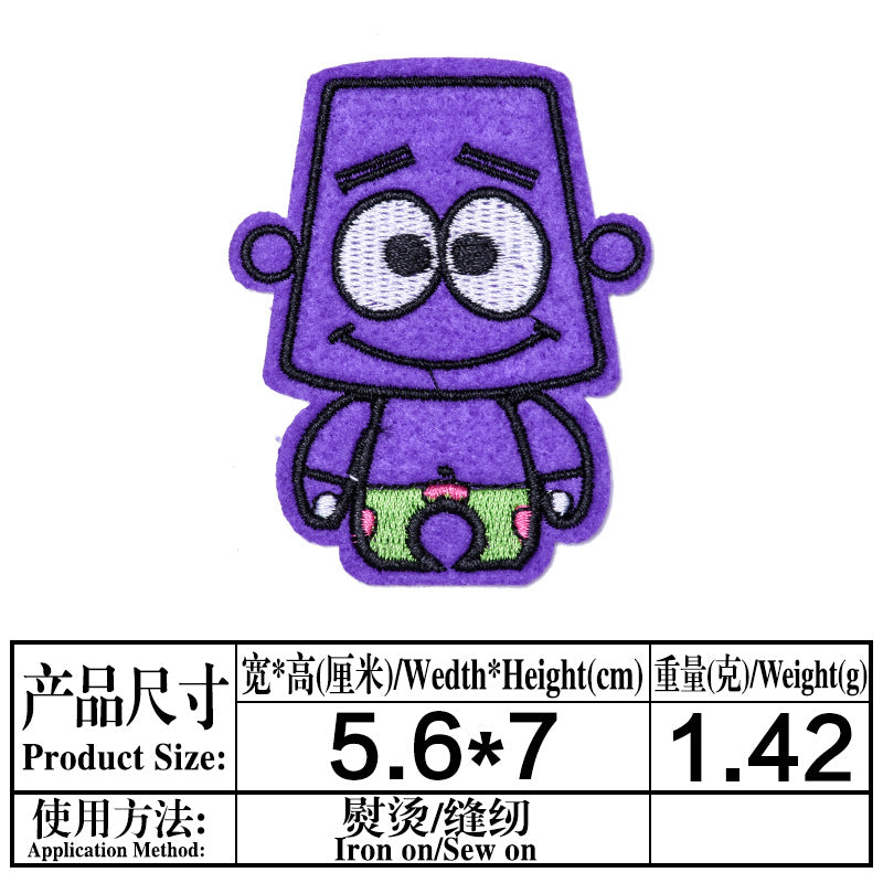 Wholesale Stylish Cartoon Little Monster Embroidered Patch Cloth Applique For Clothing Boutique Fashion Accessory