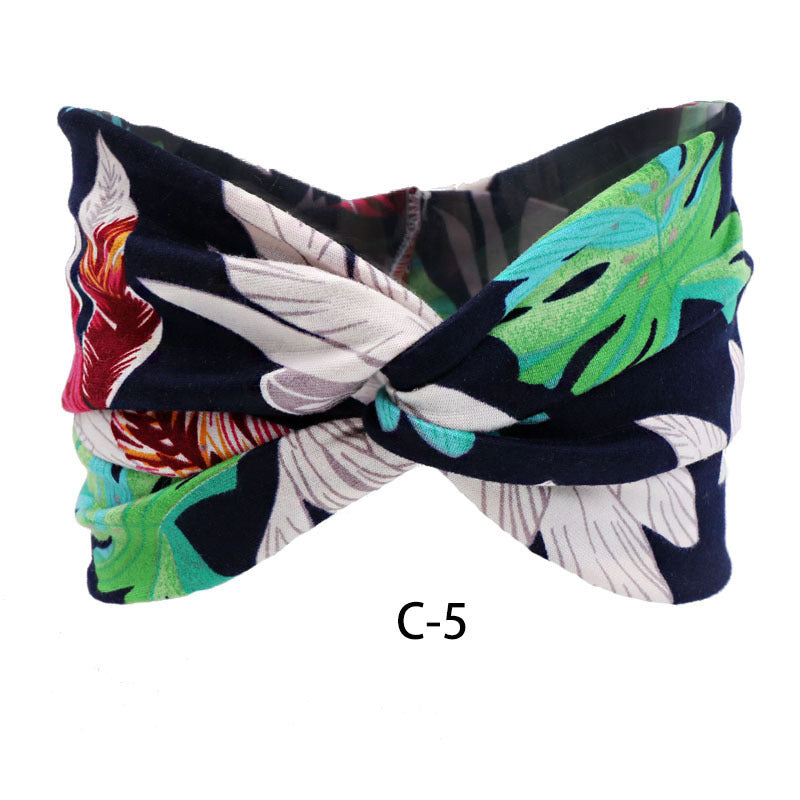 Wholesale Fabric Boho Style New Elastic Cross Sport Headband
