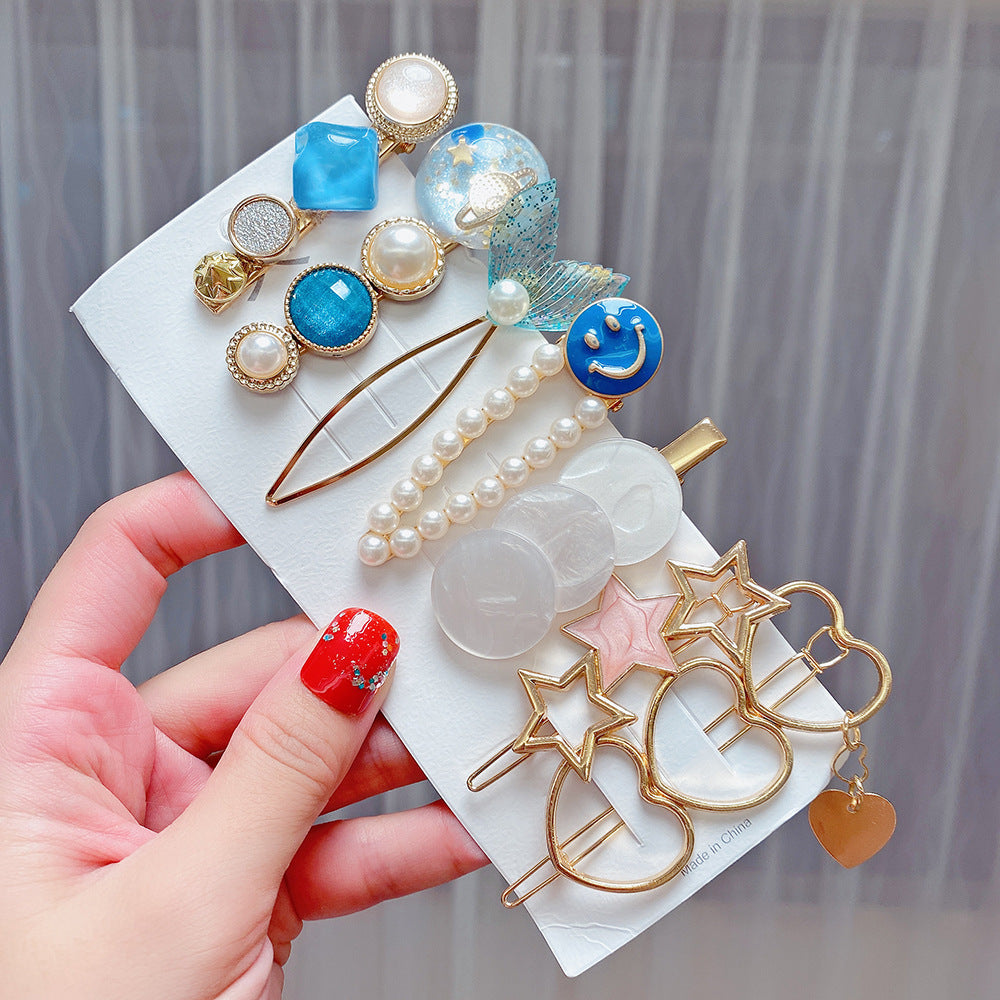 Wholesale 8-piece Pearl Set Combination Metal Hair Clips