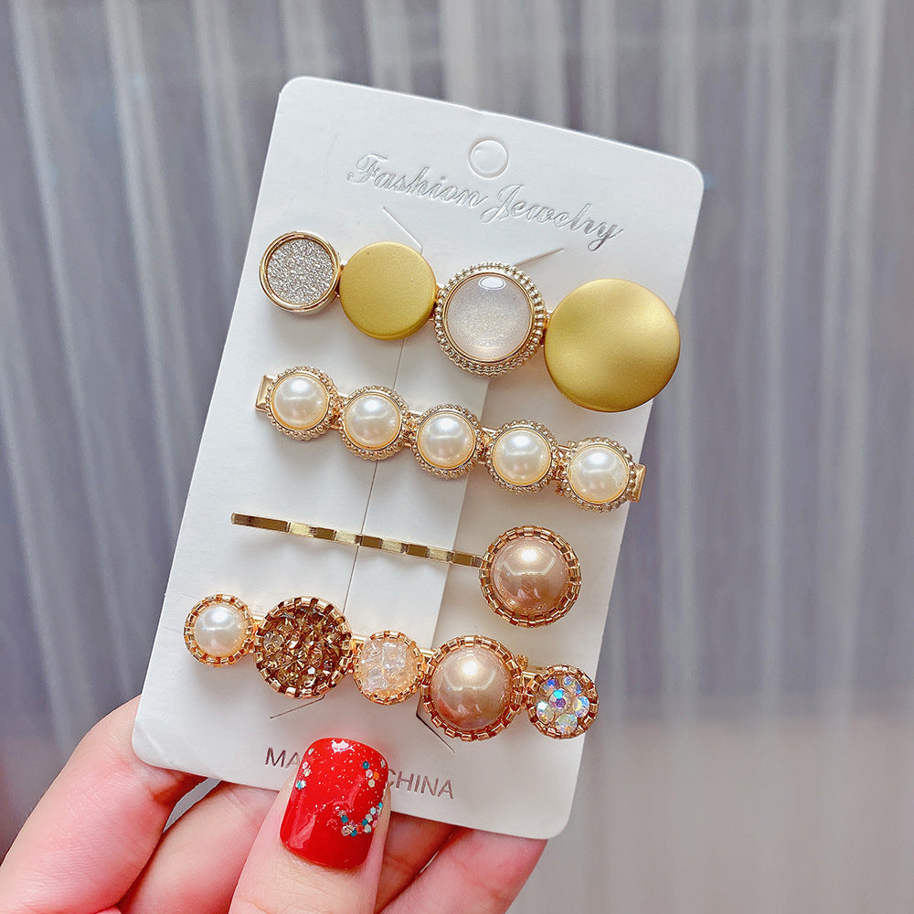 Wholesale 8-piece Pearl Set Combination Metal Hair Clips