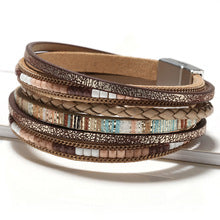 Wholesale Bohemian Multi-layer Woven Crystal Accessories Leather Bracelets