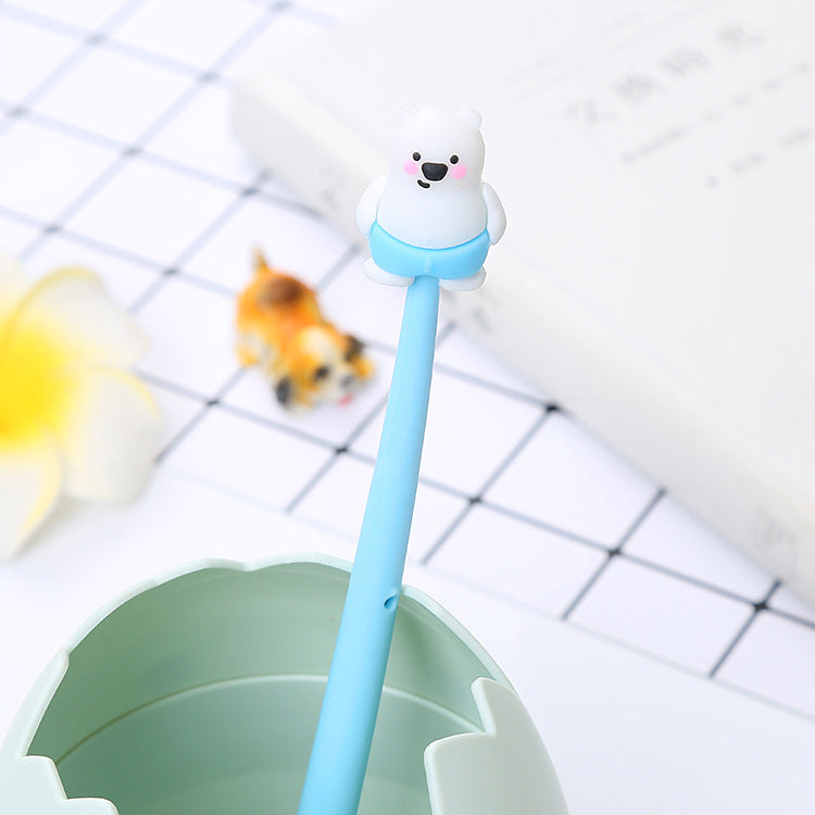 Wholesale Cartoon Bear Soft Plastic Neutral Pen