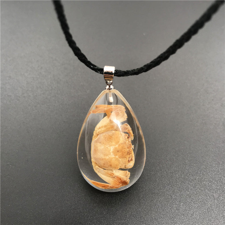 Wholesale 6pcs Transparent Real Insect Dripping Resin Necklace