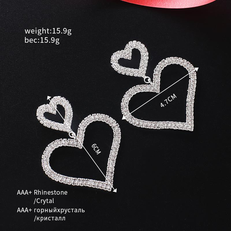 Wholesale Love Rhinestone Earrings